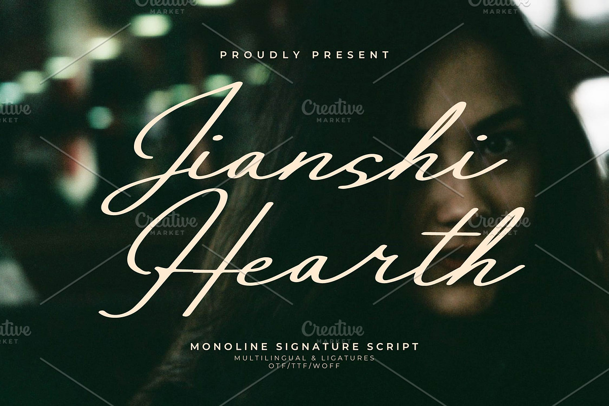 Jianshi Hearth | Monoline Signature, a Script Font by gracetype_studio (Photo 1 of 15)
