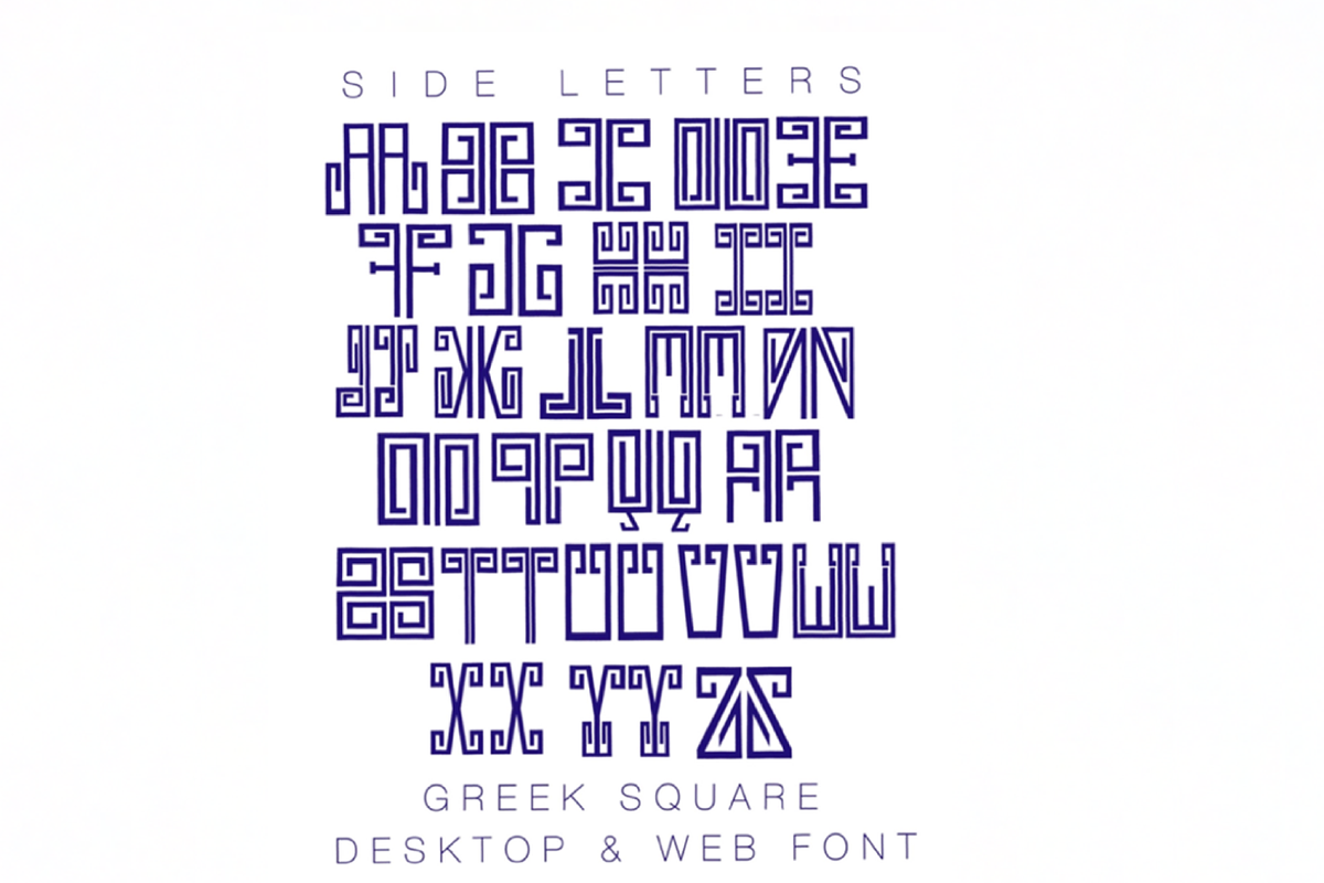 Chinoiserie Greek Monogram Font, a Font by HERRINGTON DESIGN (Photo 3 of 4)