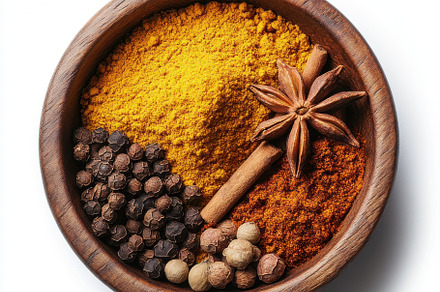 Curry Powder and garam Masala in a W, a Background Photo by Pixeness