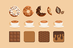 Chocolate Donut Coffee Set