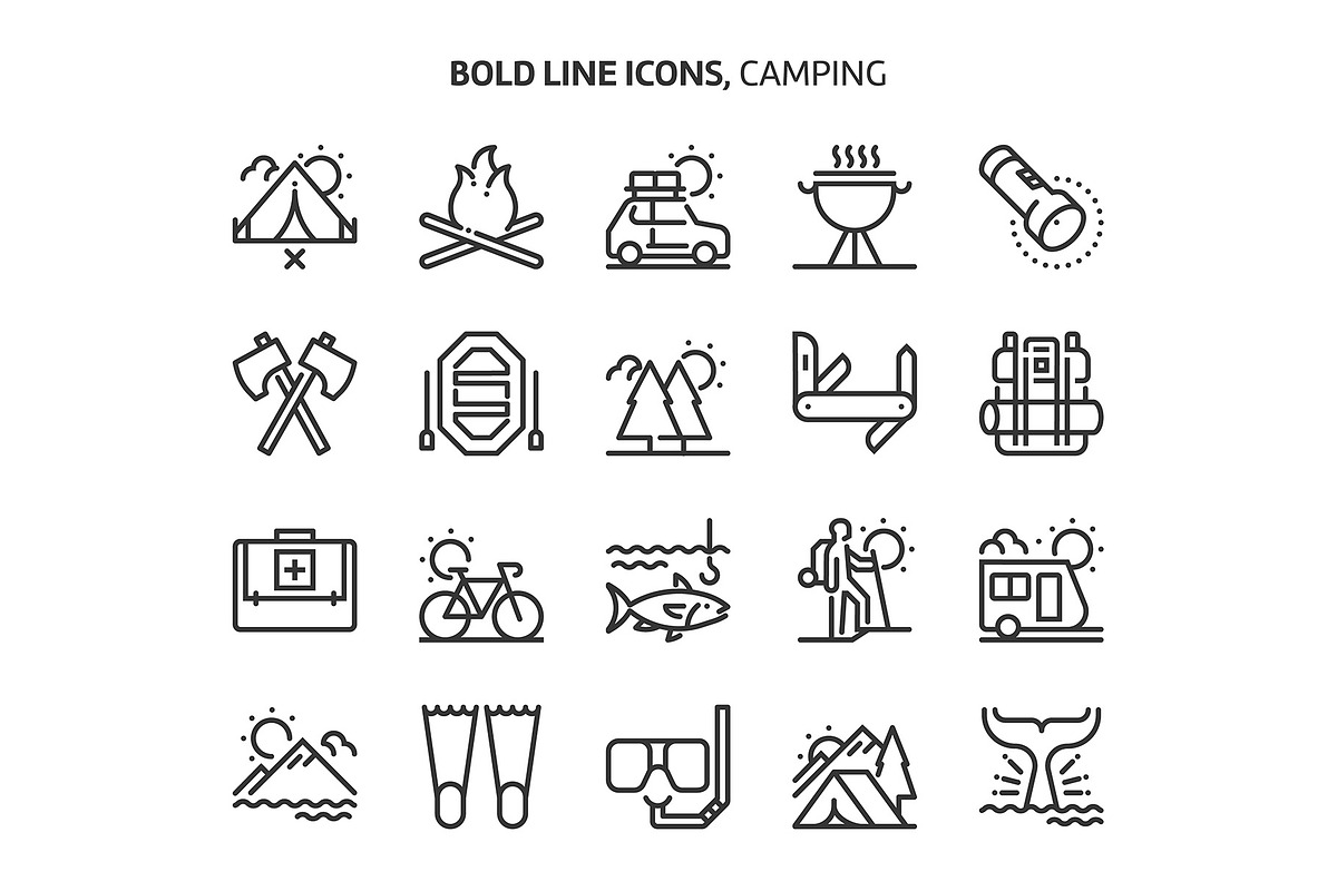 Bold Line Icons, an Outline Icon by Howcolour (Photo 102 of 151)