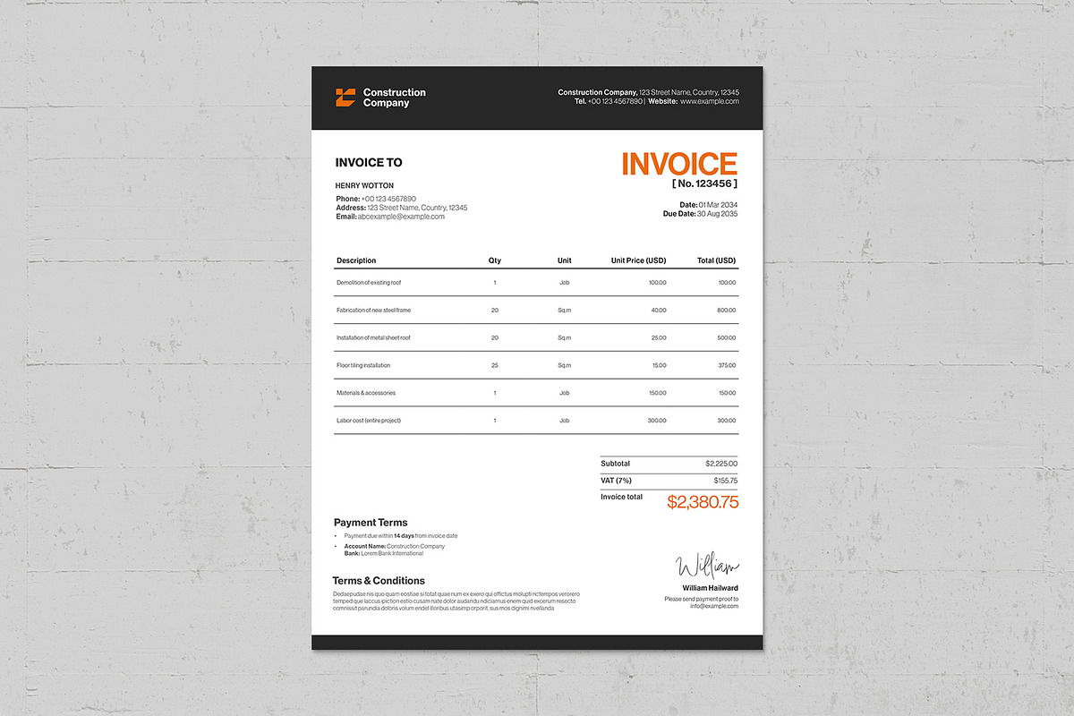 Invoice Template, a Stationery Template by BrandPacks (Photo 4 of 4)