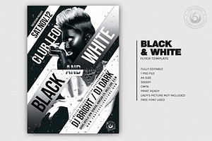 Black And White Party Flyer Template