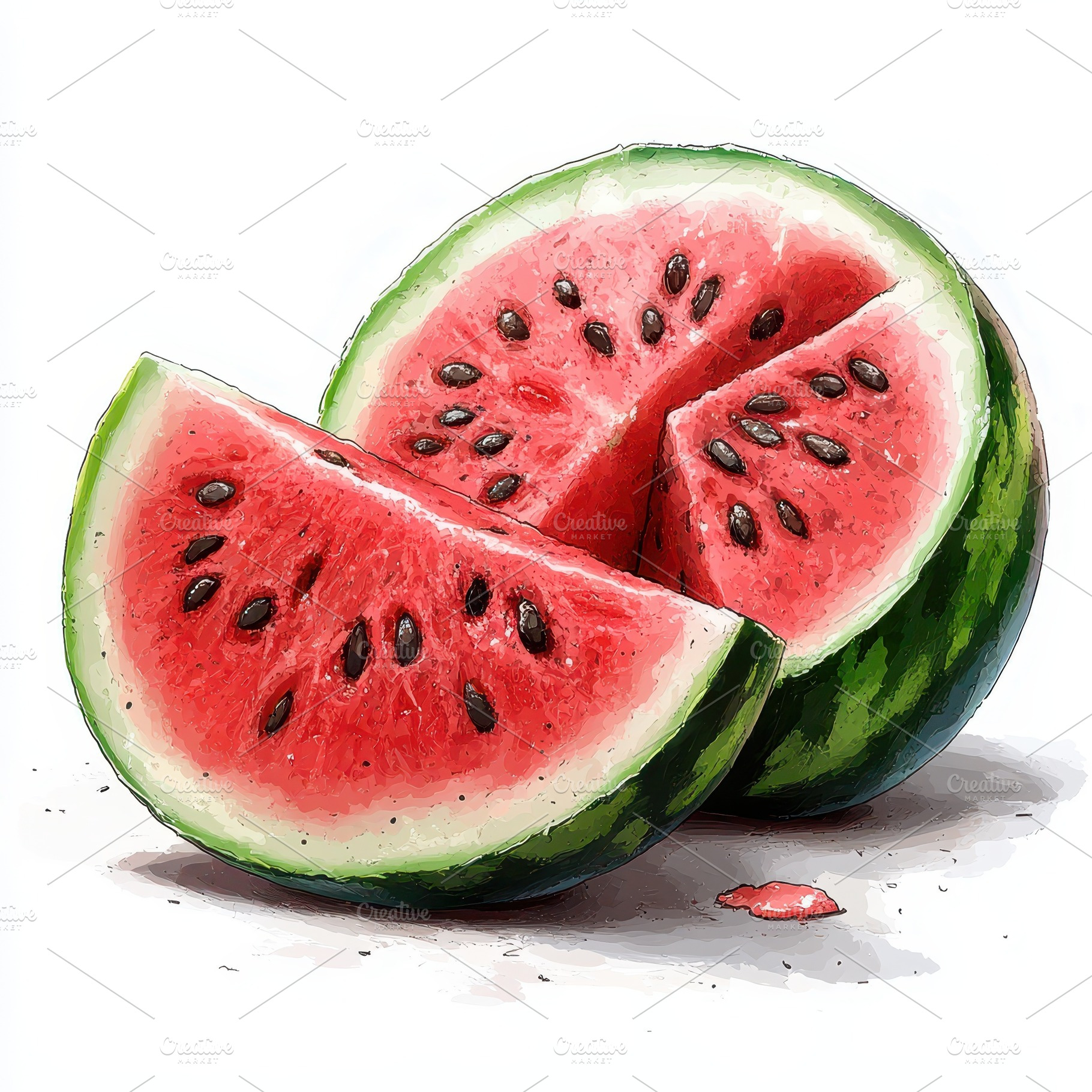 Juicy Watermelon Slices Summer Fruit, a Food & Drink Photo by Pixeness Studio