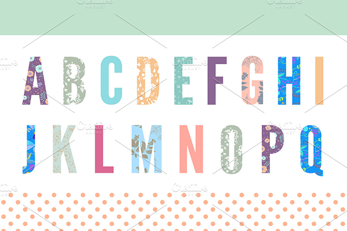 Floral alphabet & Figures preview 2