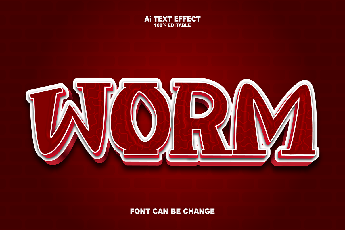 Worm Editabele Text Effects., a Layer Style Add-On by ModalTampang