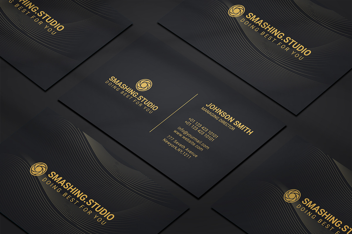 Business card Template & 3 Mock-up, a Business Card Template by Smashing_Studio (Photo 2 of 10)
