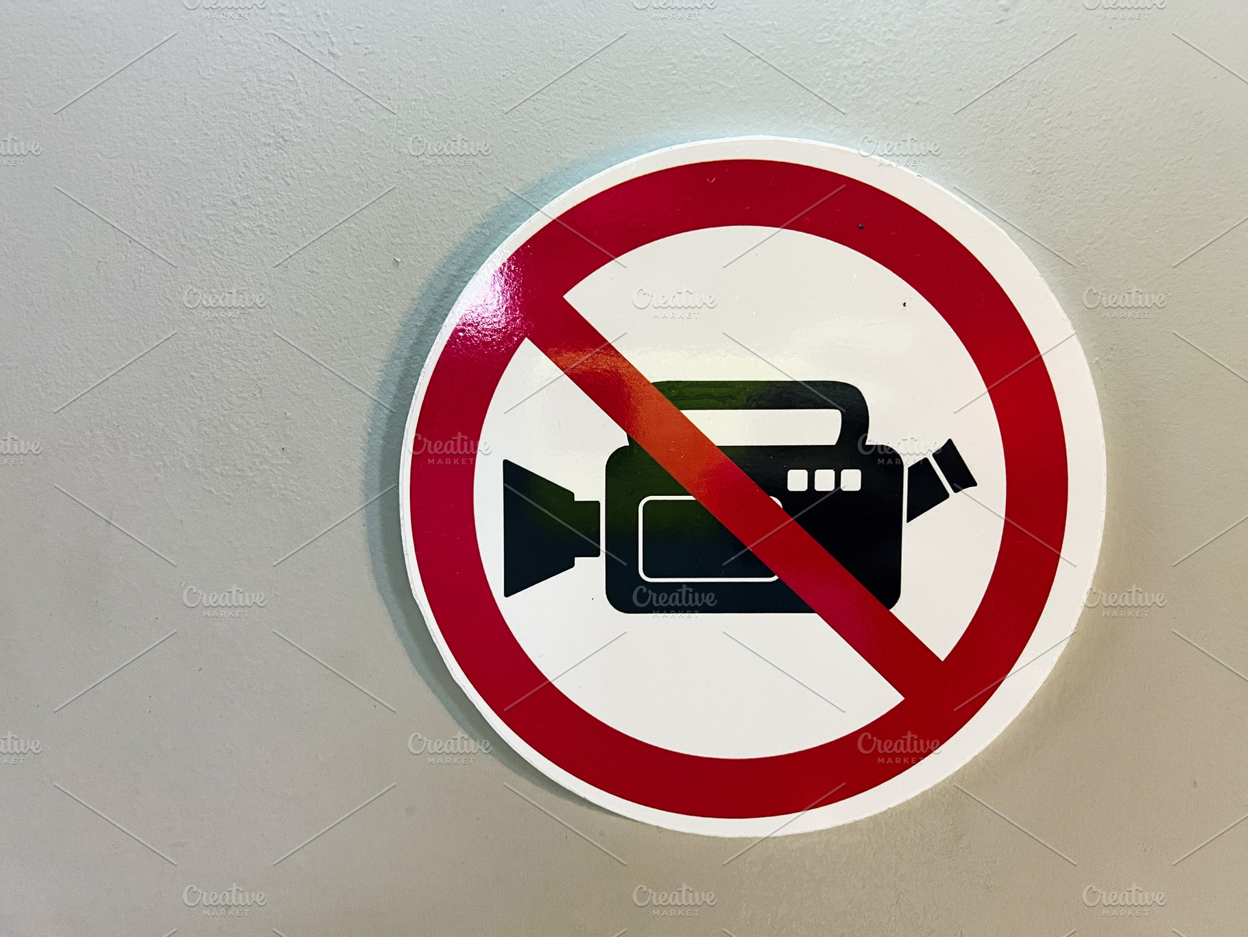 Sign indicating no video recording allowed using a camcorder, a Photo by AS photostudio