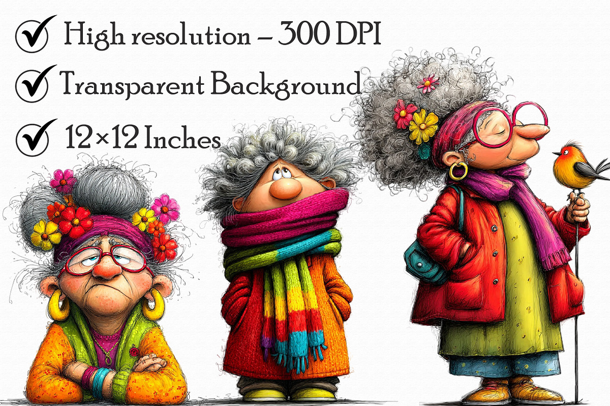 Whimsical Grandma Clipart, an Illustration by Libby Wishes (Photo 6 of 7)