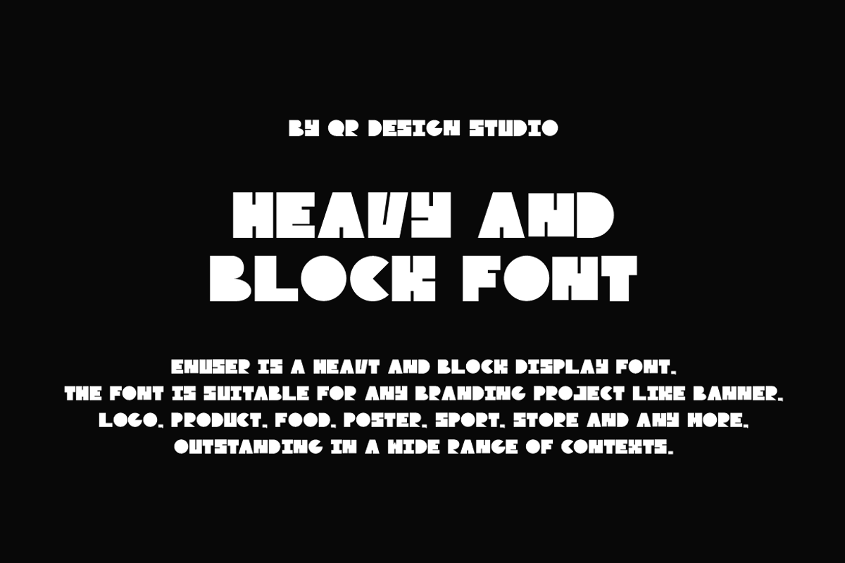 Enuser - Heavy & Block Font, a Sans Serif Font by QR Design Studio (Photo 4 of 7)