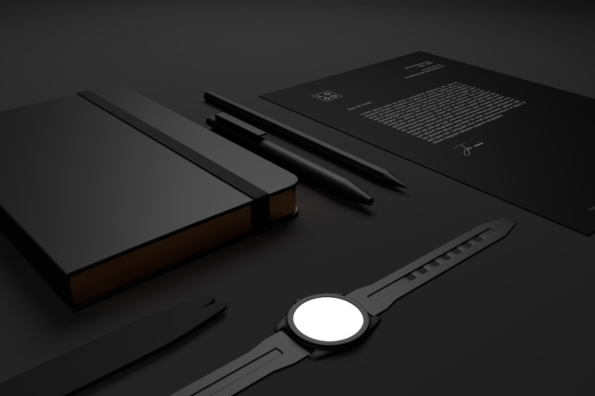 10 Minimal Black Stationary Mockups, a Print Template by S48 Mockups (Photo 7 of 10)