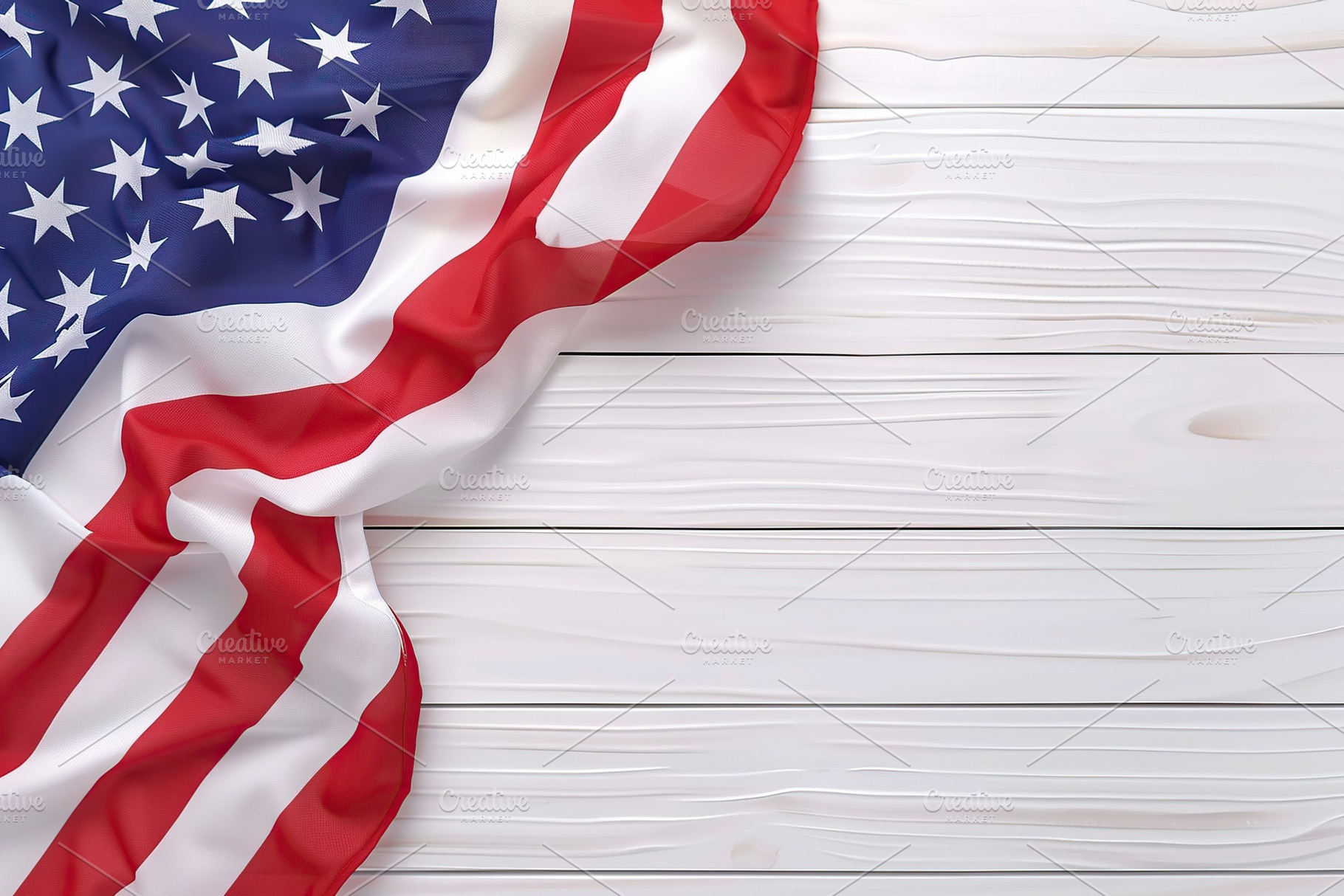 Independence day, waving american flag on wooden background, a Background Photo by AlyaAnd