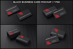 Black Business Card Mockup