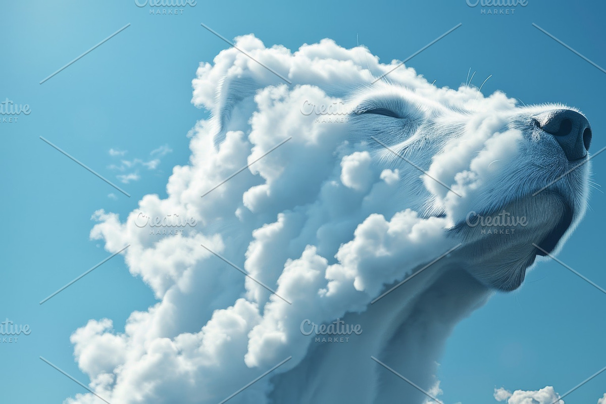 90 Clouds animals against a blue sky, an Animal Illustration by Handmadefont (Photo 52 of 64)