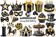 Luxury Black Kids Birthday Clipart, an Illustration by Dream Creation (Thumbnail 1 of 6)