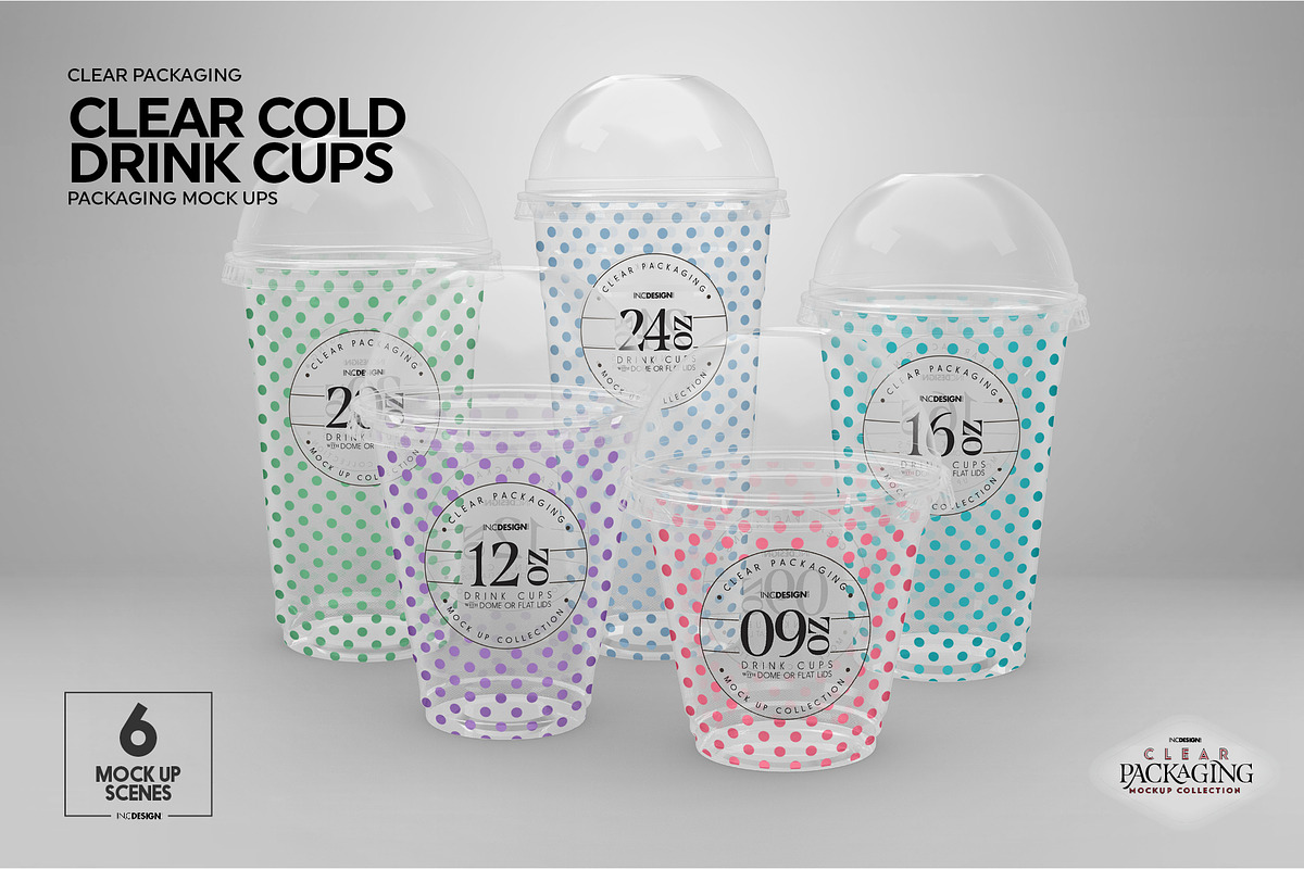 Clear Cold Drink Cups Mockup, a Cups & Container Mockup by INCDesign (Photo 6 of 20)