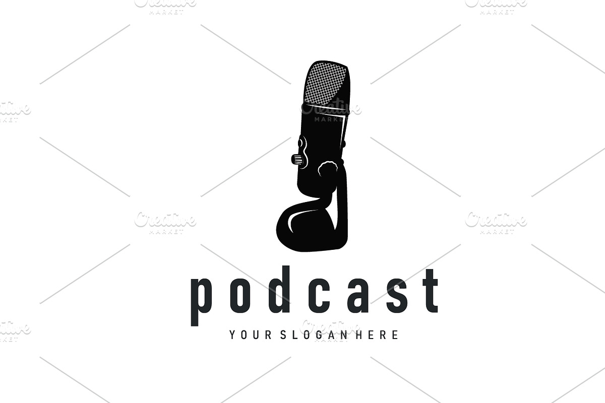 Microphone logo design for podcast