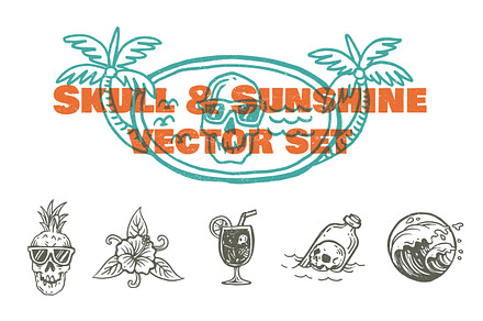 Skull & Sunshine Vector Set