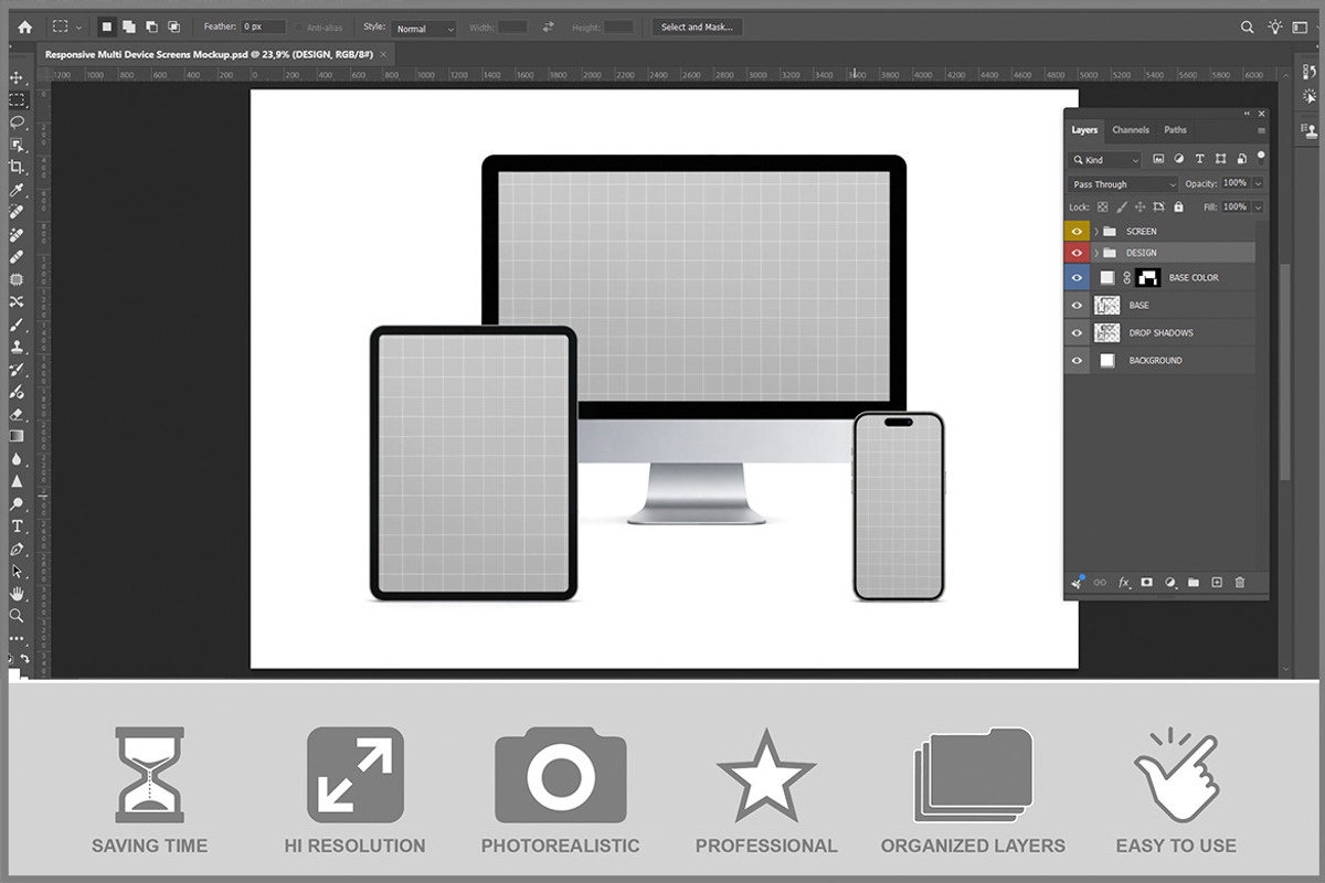 Responsive Multi Device Screens PSD, a Wearable Device Mockup by Bruno's Shop (Photo 2 of 3)