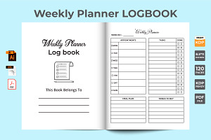 Weekly Planner KDP Interior Log Book