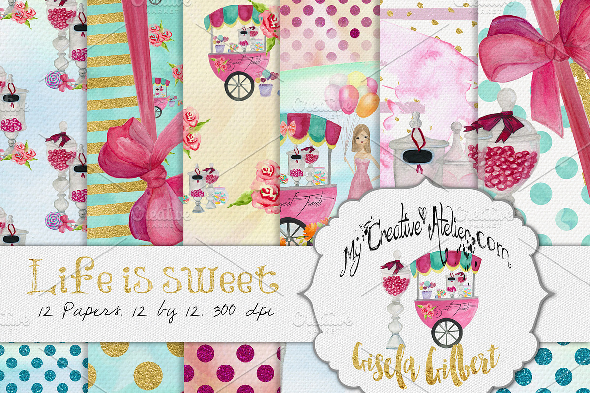 Candy Store. Digital Paper, a Pattern Graphic by My Creative Atelier (Photo 1 of 4)