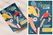 Squash sport flyers, posters set, a Sport Illustration by Good Studio (Thumbnail 4 of 4)