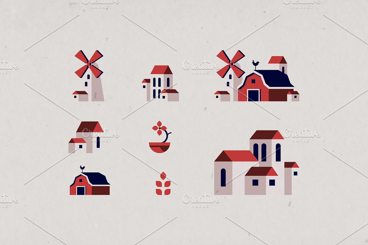 6 Vintage Minimalist Farm Logo Set, a Branding & Logo Template by Ikhwan Hakim (Photo 7 of 7)