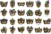 Watercolor Mardi Gras Mask Clipart, an Illustration by Sublimation Artist (Thumbnail 2 of 6)