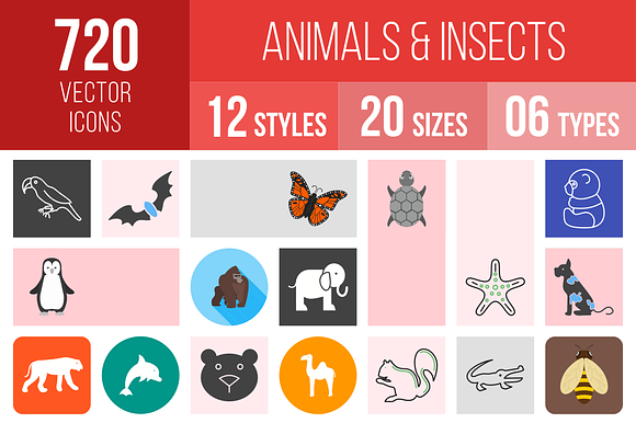 720 Animals Insects Icons