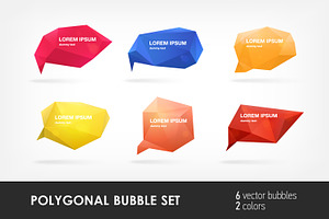 Abstract polygonal speech bubbles, a Technology Illustration by Good Studio
