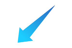 Blue arrow icon, pointing left, an Object Illustration by Things for designers