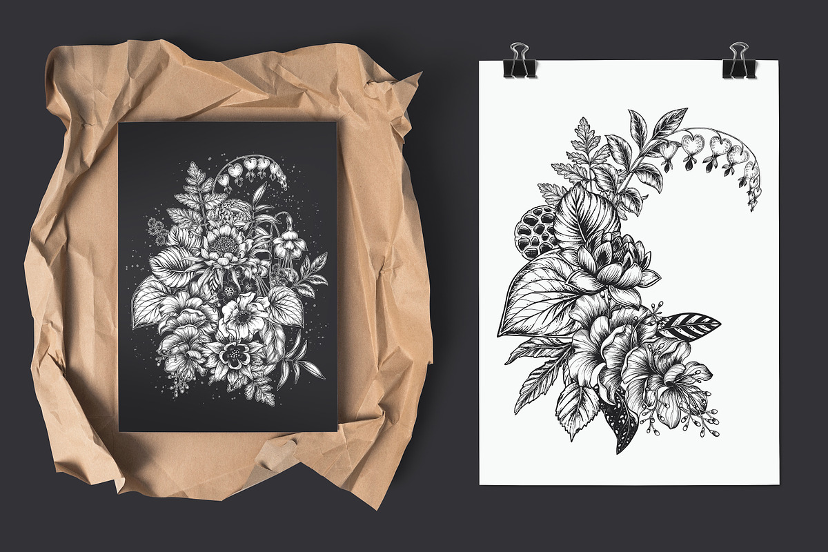 Day and Night. Vector Floral Set, a Pattern Graphic by Molly art (Photo 4 of 14)