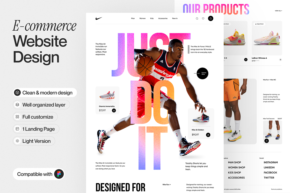 Nike E-commerce Landing Page, a Websites & App Template by sajon.co (Photo 2 of 2)