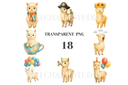 18 Alpaca Clipart, an Animal Illustration by Pati Charm Studio (Thumbnail 3 of 8)