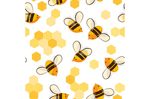 Cute cartoon honey bees on, an Object Illustration by Toltemara