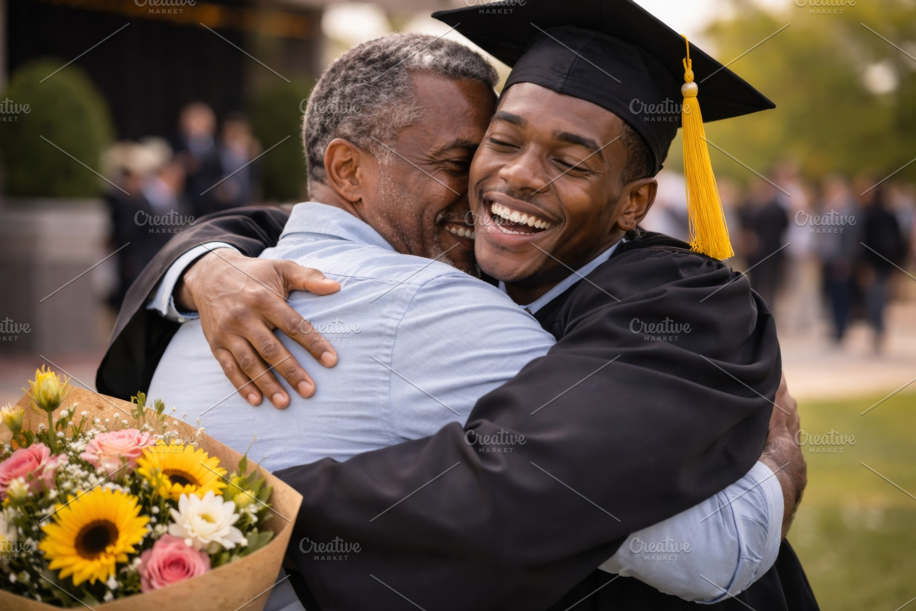 Graduation celebration with joyful e, a Photo by Dvoevnore photos