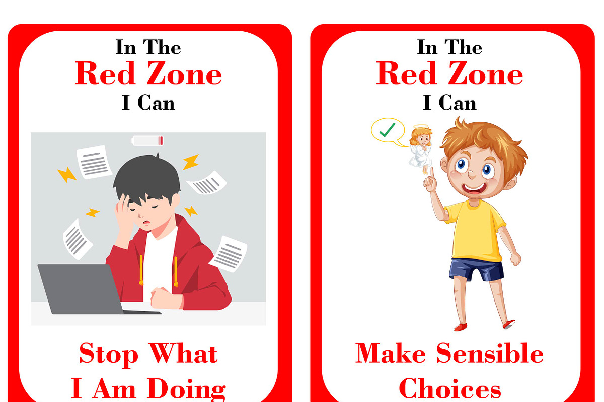 Zones of Regulation Flash Card, an Education Illustration by DigitalsDesigns (Photo 7 of 9)