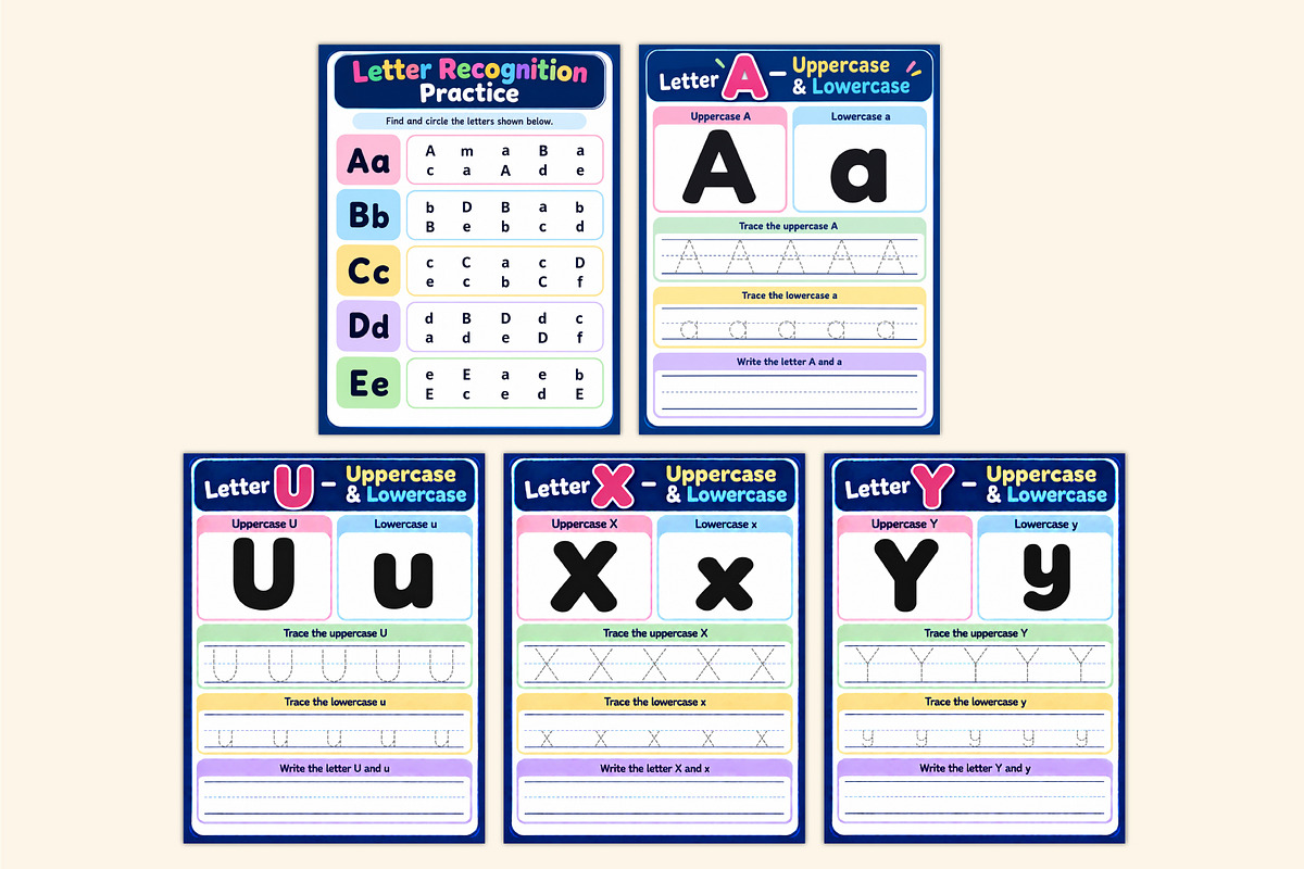 Uppercase & Lowercase Letter Book, a Stationery Template by Shumaya (Photo 4 of 5)