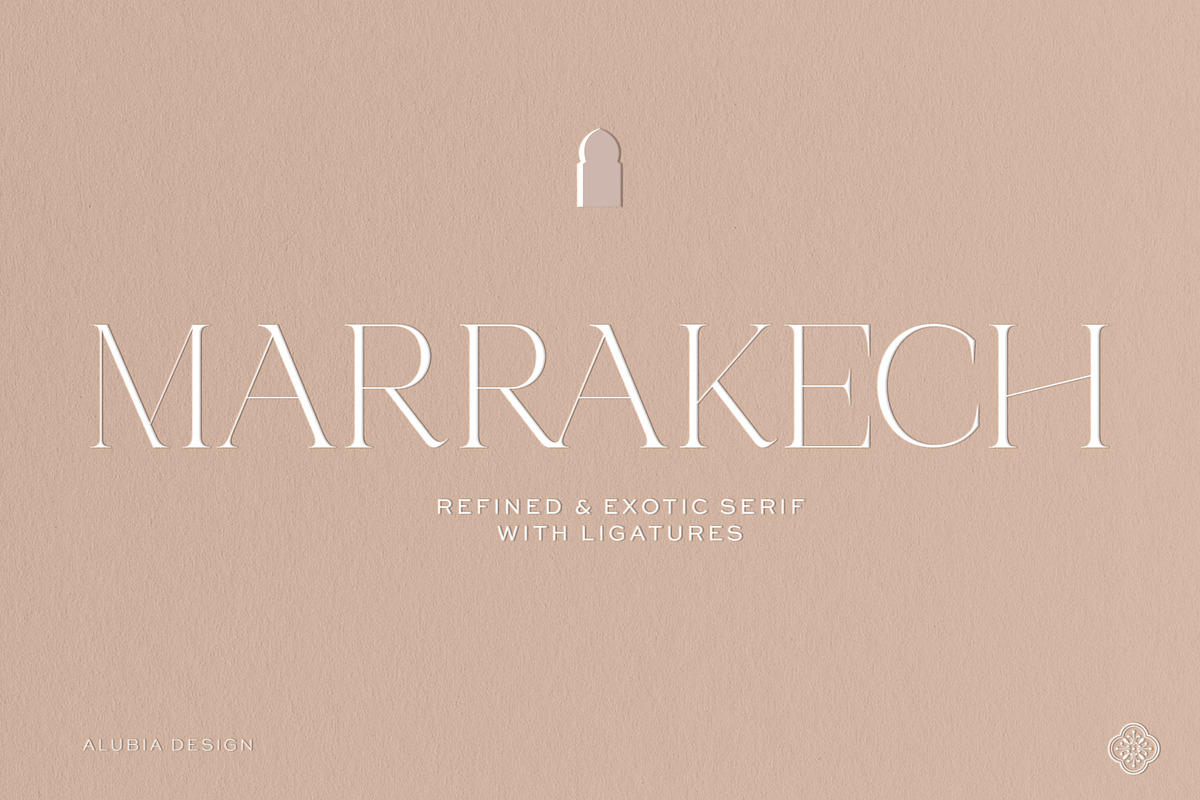 Marrakech - Modern & Exotic serif, a Serif Font by Alubia design (Photo 1 of 10)