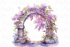 Watercolor Spring Arches Clipart