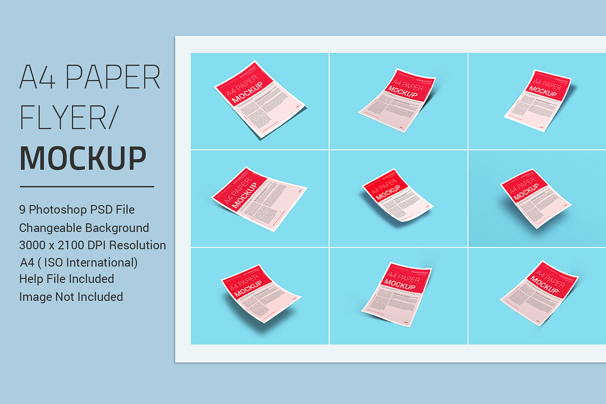 A4 Paper Flyer Mockup Template, an Advertising Mockup by alimran24 (Photo 1 of 13)
