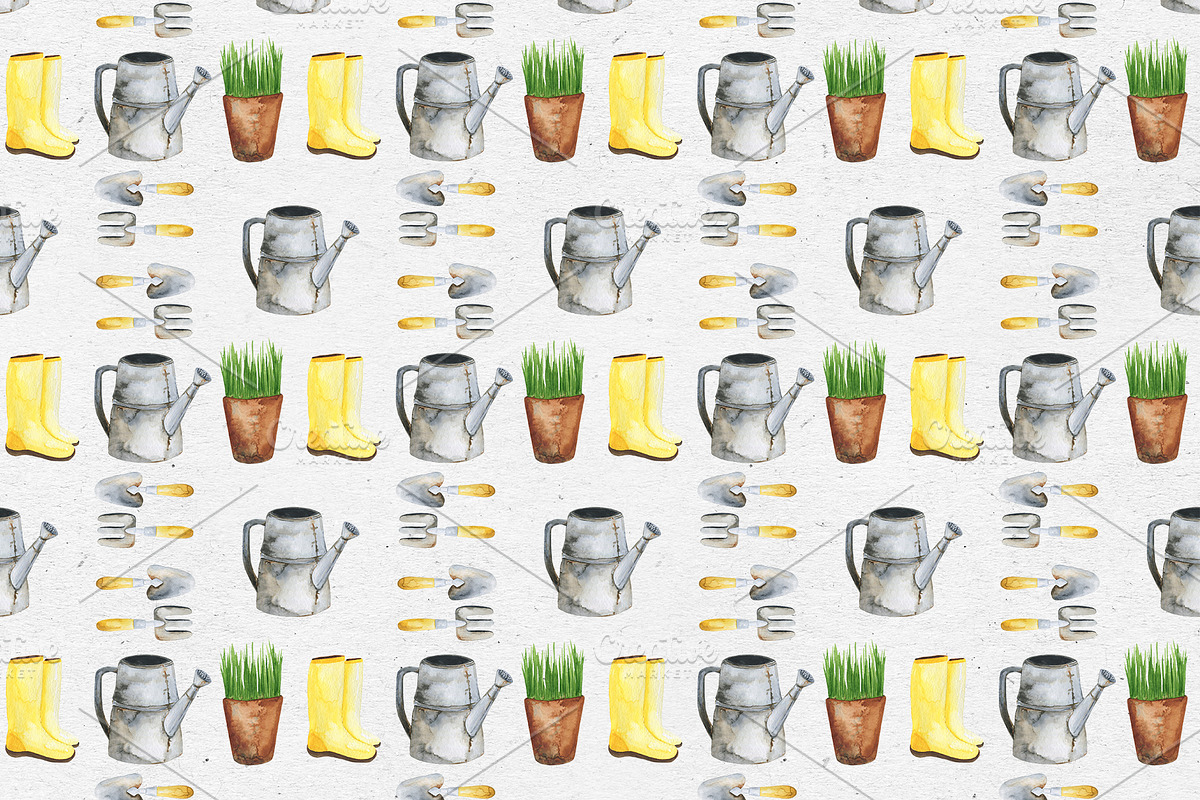 Gardening. Watercolor set, a Decorative Illustration by Maria's little shop (Photo 7 of 9)