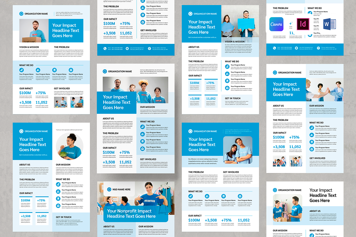 Nonprofit One Pager Template, a Flyer Template by Leaflove (Photo 1 of 10)