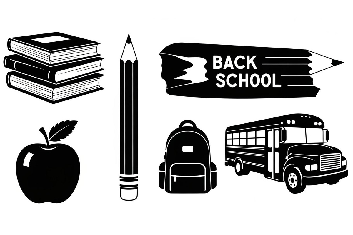 Back To School Silhouette Bundle, an Illustration by Designer_Momina (Photo 41 of 51)