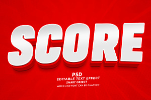 Score PSD 3d Editable Text Effect