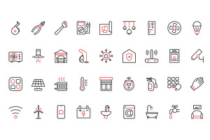 Smart home systems icons, an Object Illustration by Lemberg Vector