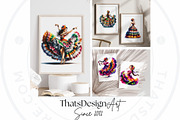 Mexican ballerinas Clipart Set, a Person Illustration by ThatsDesignArt (Thumbnail 10 of 10)