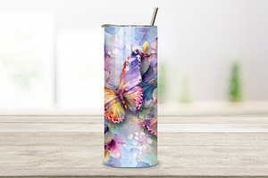 3D Spring Garden Butterfly Tumbler