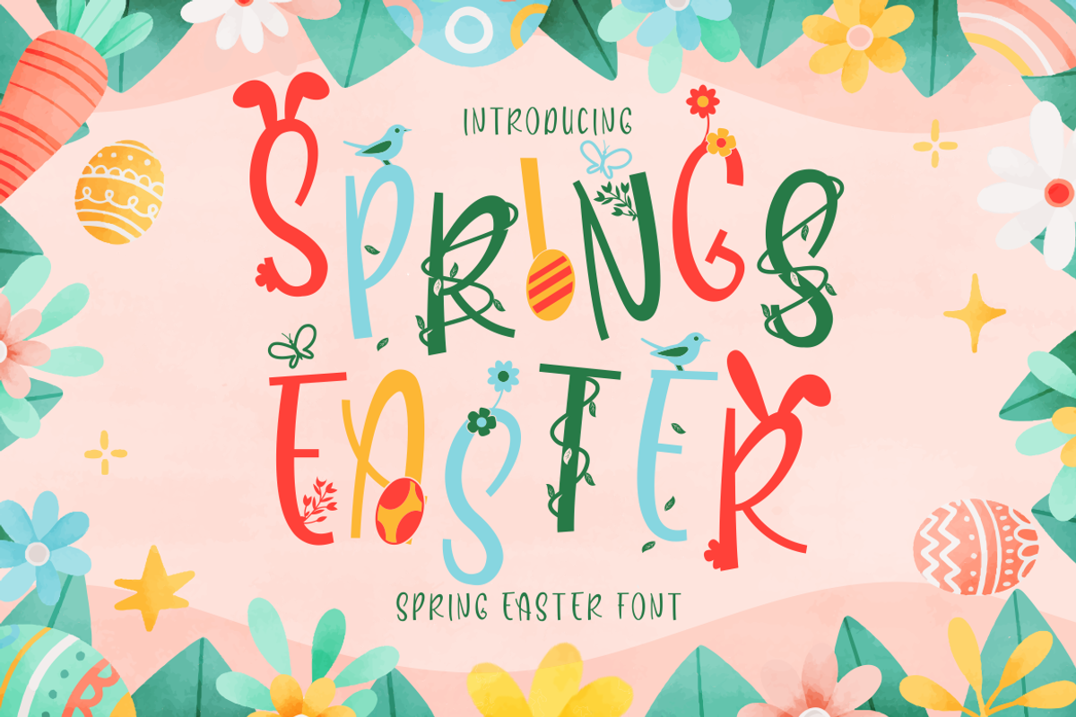 Spring Easter Spring Easter Font, a Font by PutraCetol Studio (Photo 1 of 11)