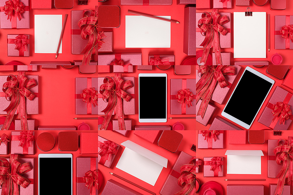40 Red Gift Box Stock Image, a Books & Magazine Mockup by FWStudio (Photo 5 of 7)